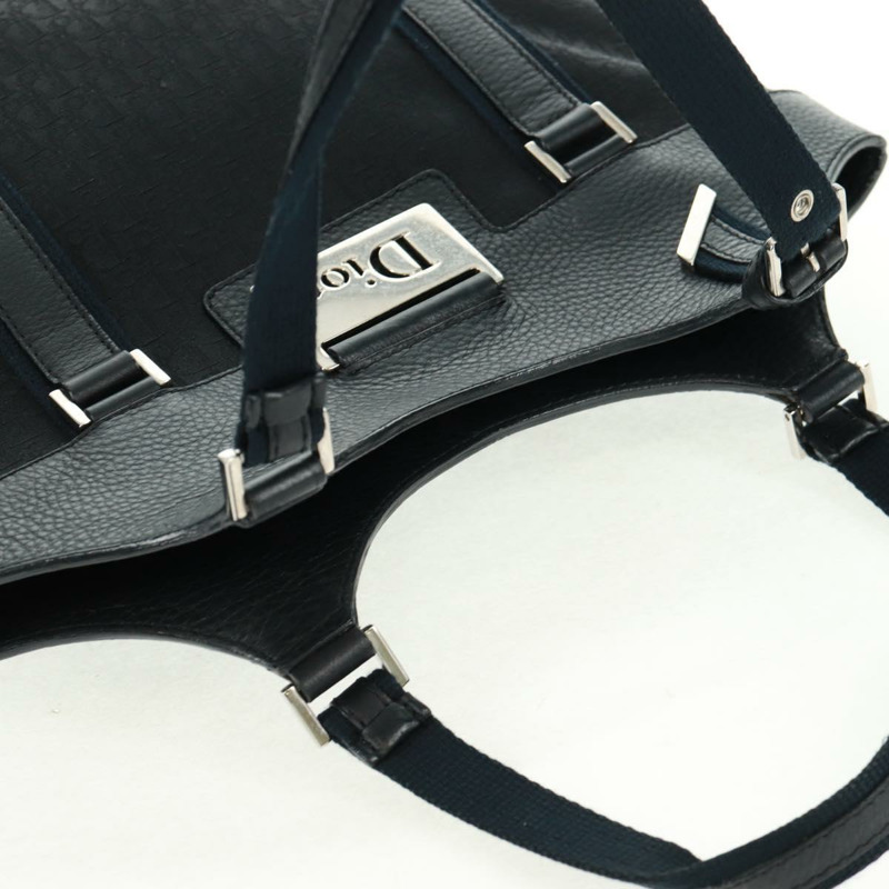 【日本直送】Christian Dior Trotter帆布手提包 黑色 銀色 正品 164034V-5