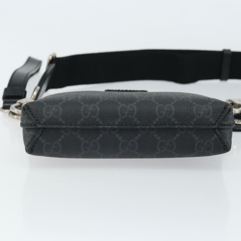 【日本直送】GUCCI GG Supreme 單肩包 PVC 黑色銀色 正品 157567SAV-4