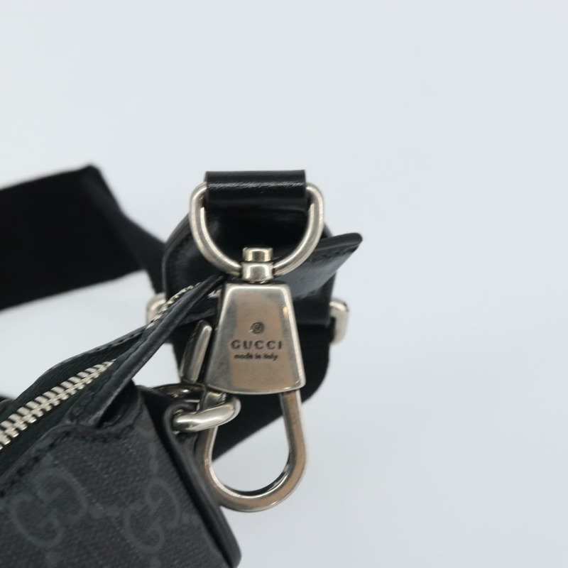 【日本直送】GUCCI GG Supreme 單肩包 PVC 黑色銀色 正品 157567SAV-8