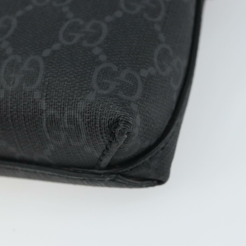 【日本直送】GUCCI GG Supreme 單肩包 PVC 黑色銀色 正品 157567SAV-16