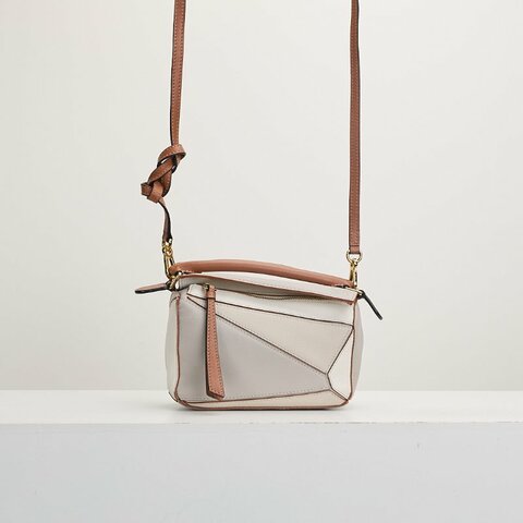 二手Loewe puzzle mini 灰棕拚色
