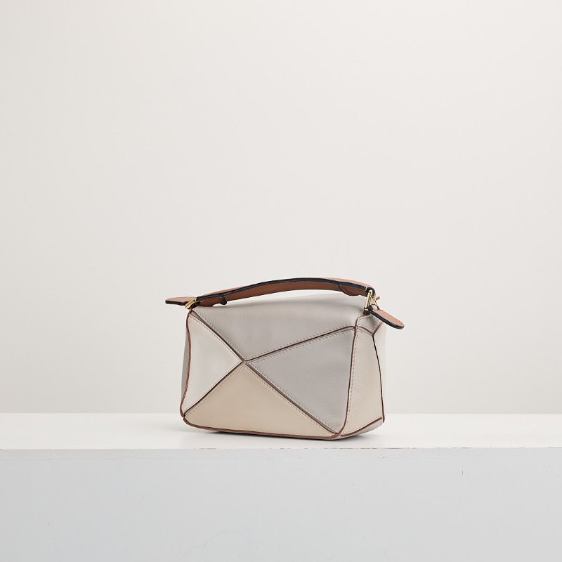 二手Loewe puzzle mini 灰棕拚色-2