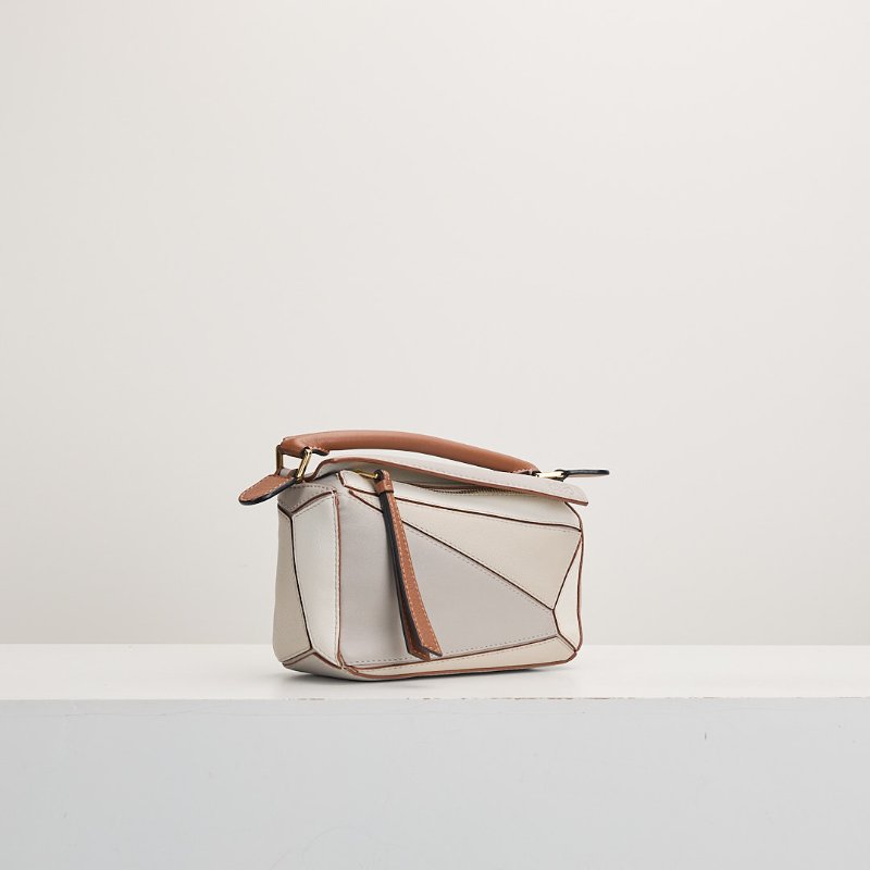 二手Loewe puzzle mini 灰棕拚色-3