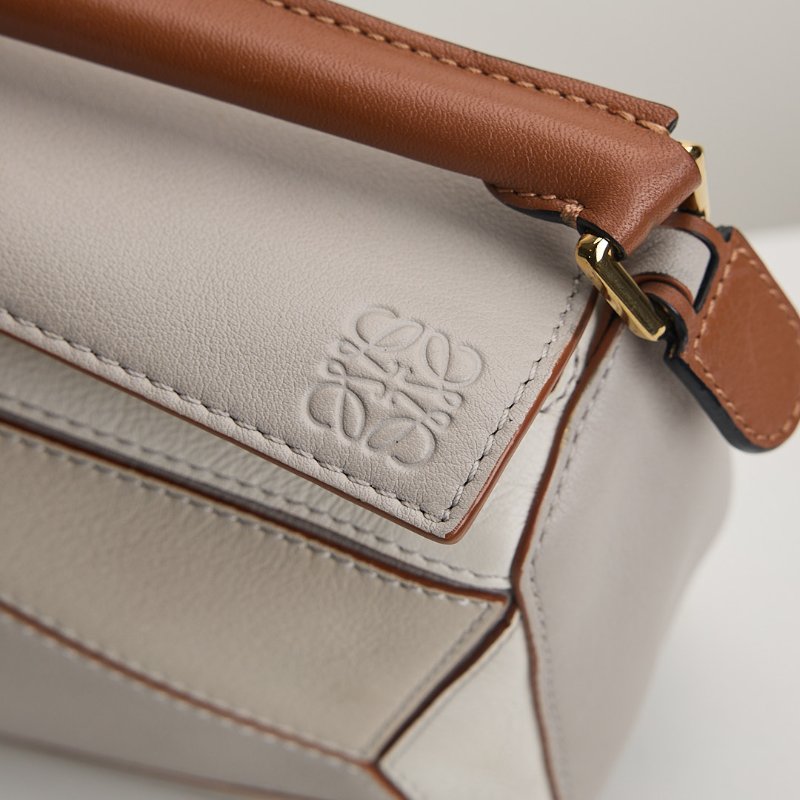 二手Loewe puzzle mini 灰棕拚色-7