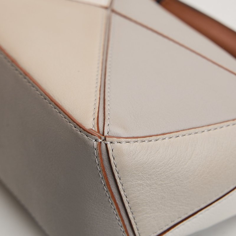 二手Loewe puzzle mini 灰棕拚色-12