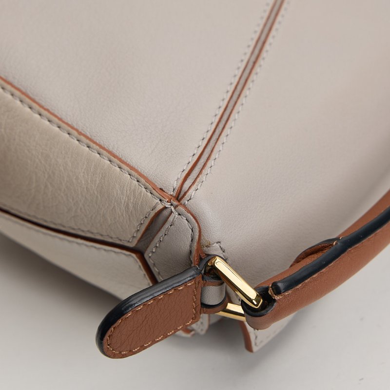 二手Loewe puzzle mini 灰棕拚色-13