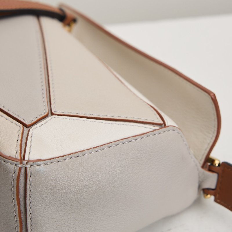 二手Loewe puzzle mini 灰棕拚色-17