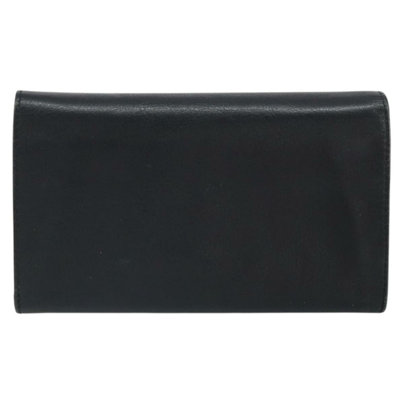 【日本直送】Christian Dior 長皮夾,黑色皮革,金色,正品 157500V-1