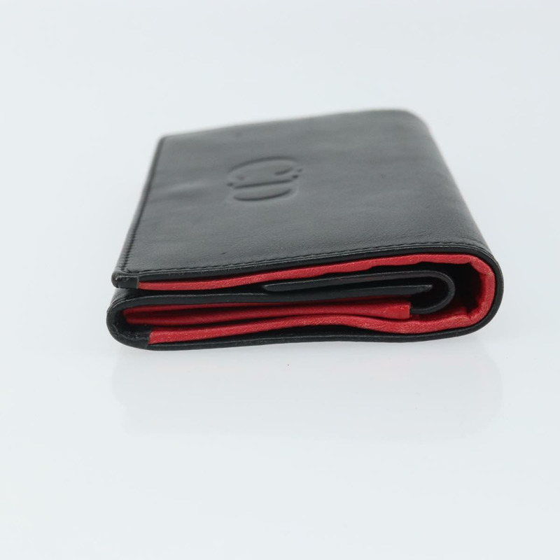 【日本直送】Christian Dior 長皮夾,黑色皮革,金色,正品 157500V-2