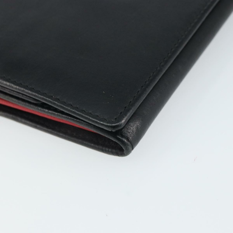 【日本直送】Christian Dior 長皮夾,黑色皮革,金色,正品 157500V-13