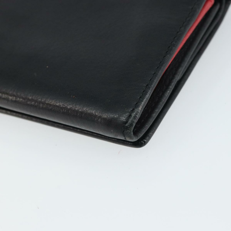 【日本直送】Christian Dior 長皮夾,黑色皮革,金色,正品 157500V-14