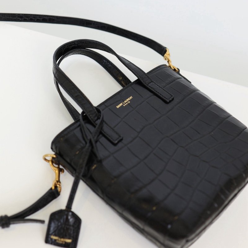二手Ysl mini tote 鱷魚壓紋-13