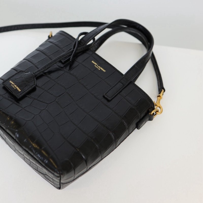 二手Ysl mini tote 鱷魚壓紋-14