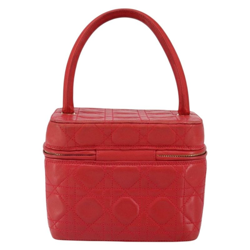 【日本直送】Christian Dior Canage Vanity 化妝包,羊皮材質,紅色金色,正品編號 163573-1