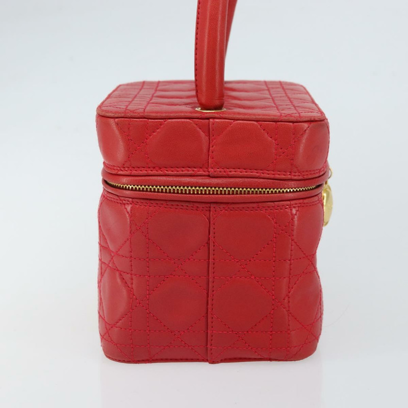 【日本直送】Christian Dior Canage Vanity 化妝包,羊皮材質,紅色金色,正品編號 163573-2