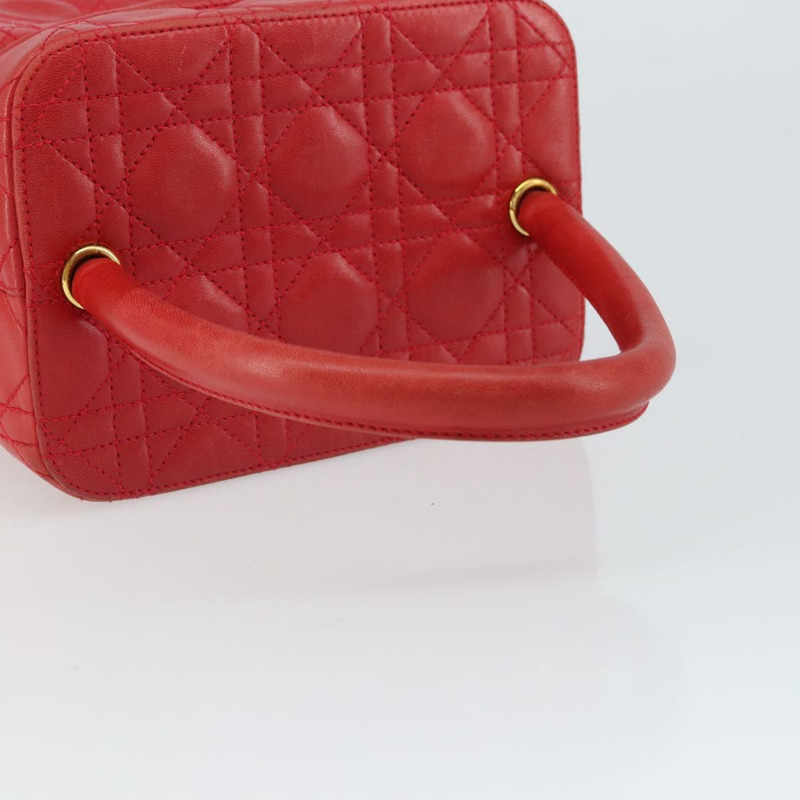 【日本直送】Christian Dior Canage Vanity 化妝包,羊皮材質,紅色金色,正品編號 163573-6