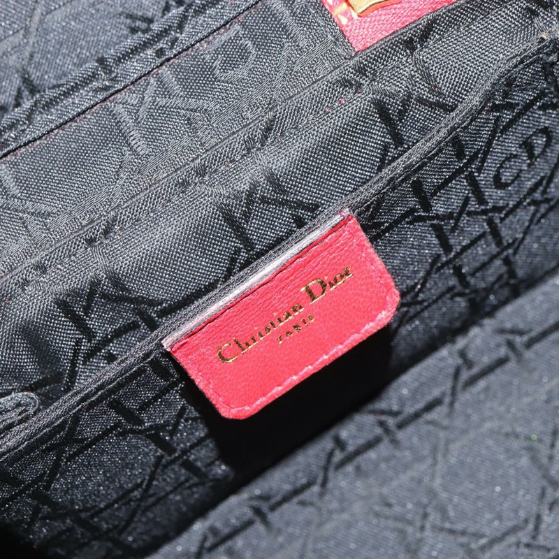 【日本直送】Christian Dior Canage Vanity 化妝包,羊皮材質,紅色金色,正品編號 163573-17