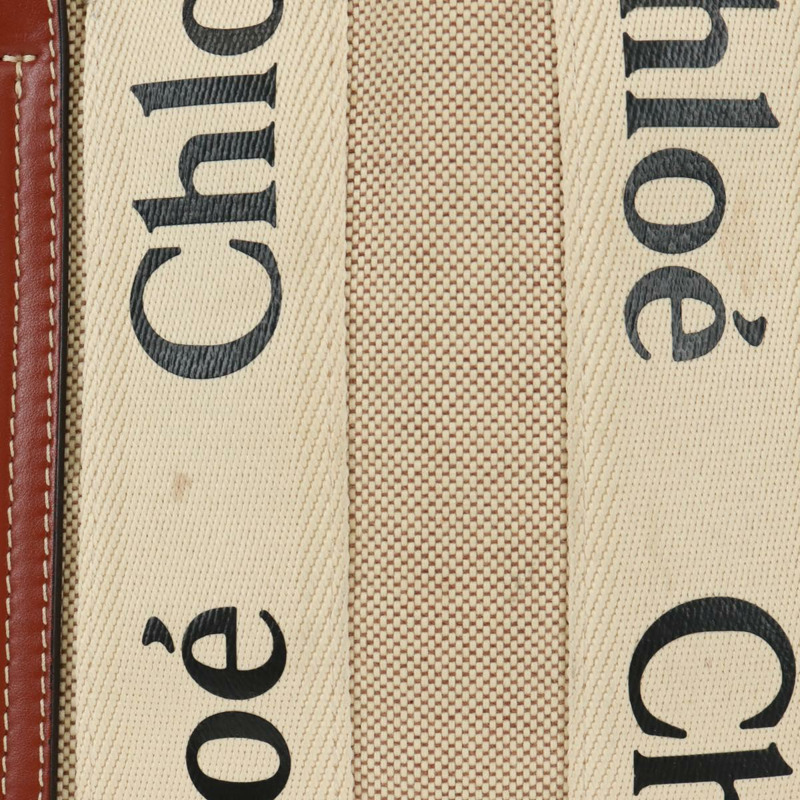 【日本直送】Chloe Woody 手提包 帆布 兩用 米色 金色 正品 am10533V-2