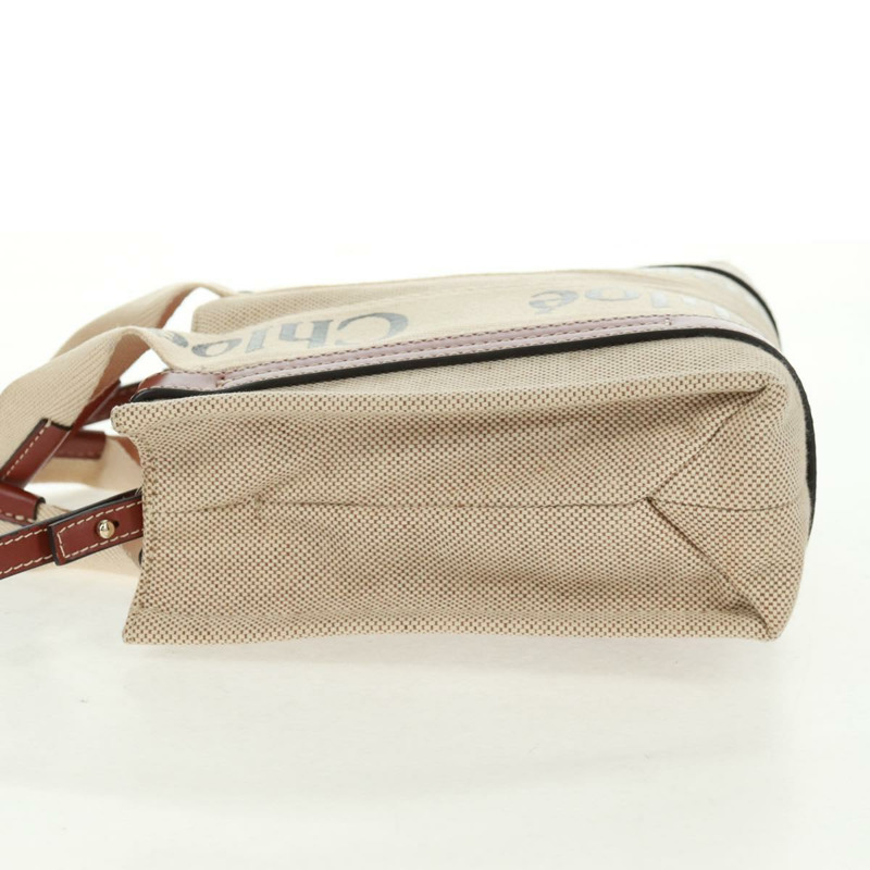 【日本直送】Chloe Woody 手提包 帆布 兩用 米色 金色 正品 am10533V-3