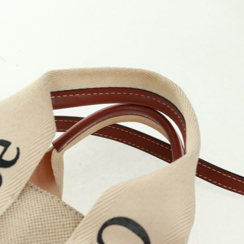 【日本直送】Chloe Woody 手提包 帆布 兩用 米色 金色 正品 am10533V-7