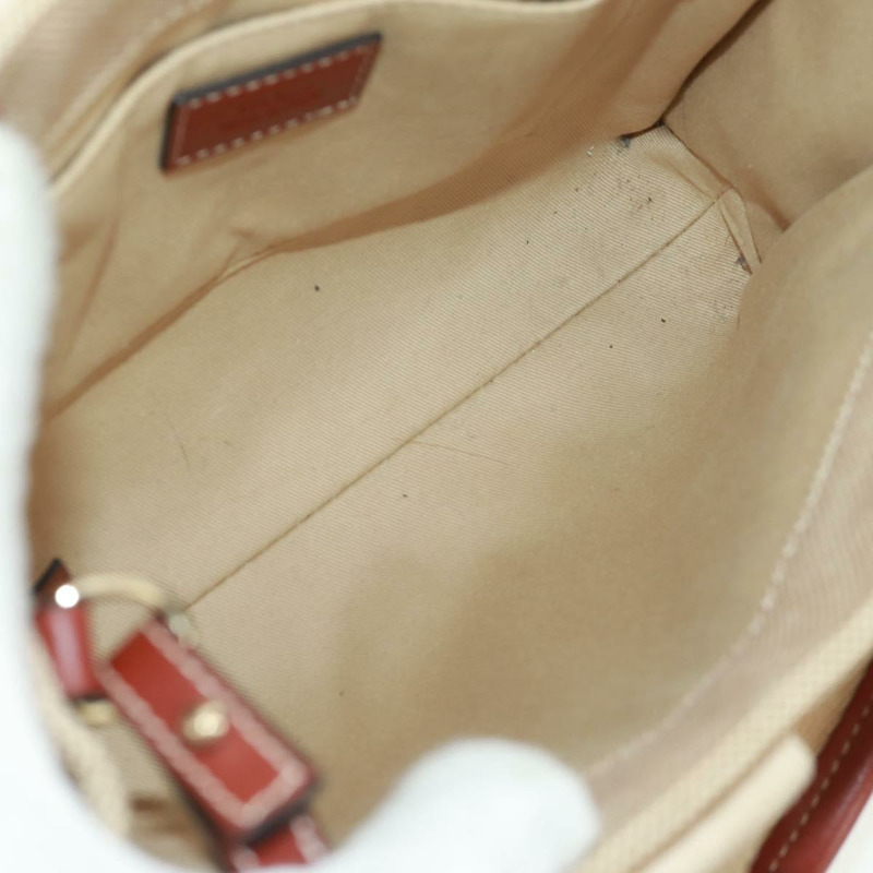 【日本直送】Chloe Woody 手提包 帆布 兩用 米色 金色 正品 am10533V-10