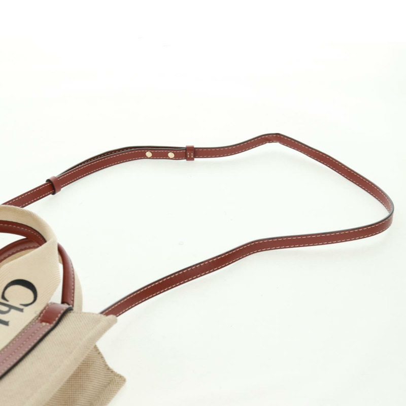 【日本直送】Chloe Woody 手提包 帆布 兩用 米色 金色 正品 am10533V-14