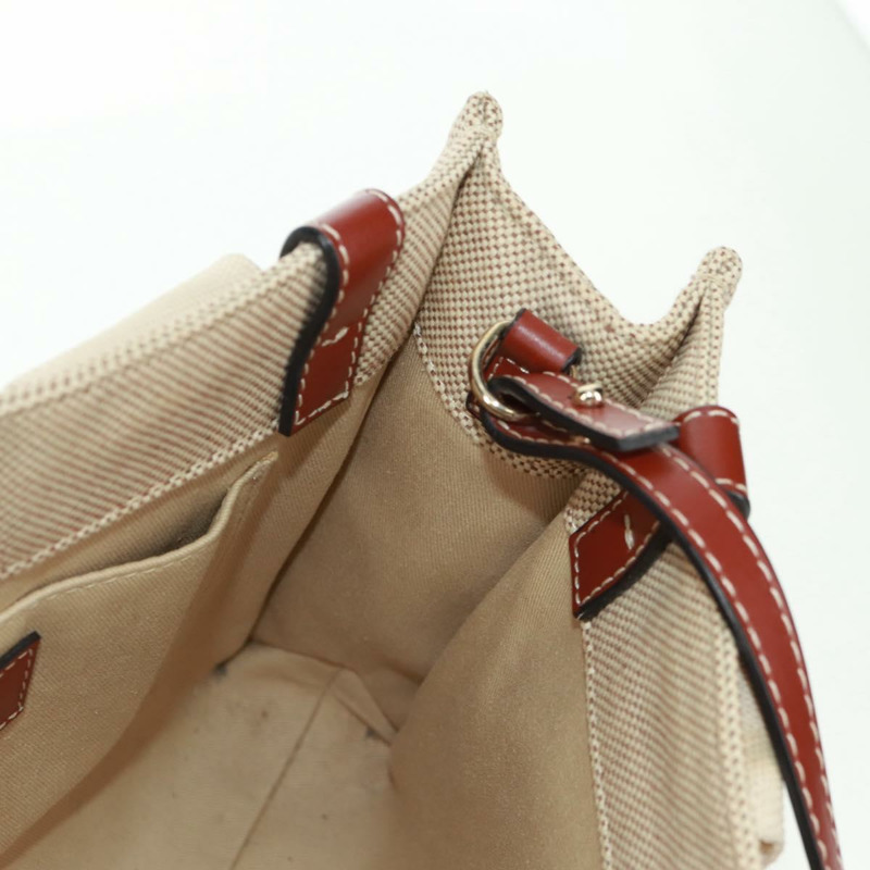 【日本直送】Chloe Woody 手提包 帆布 兩用 米色 金色 正品 am10533V-20