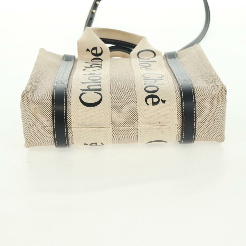 【日本直送】Chloe Woody 手袋 帆布 兩用 象牙金 正品 am10546V-7