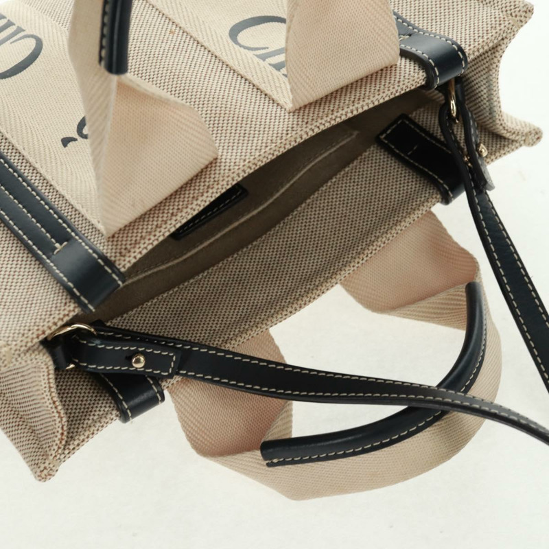 【日本直送】Chloe Woody 手袋 帆布 兩用 象牙金 正品 am10546V-14