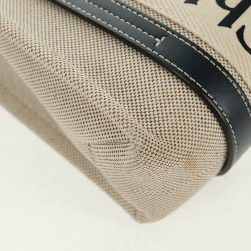 【日本直送】Chloe Woody 手袋 帆布 兩用 象牙金 正品 am10546V-18