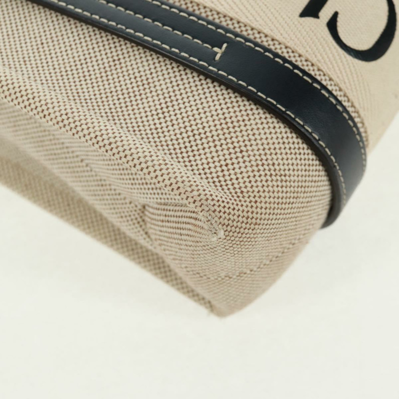 【日本直送】Chloe Woody 手袋 帆布 兩用 象牙金 正品 am10546V-20