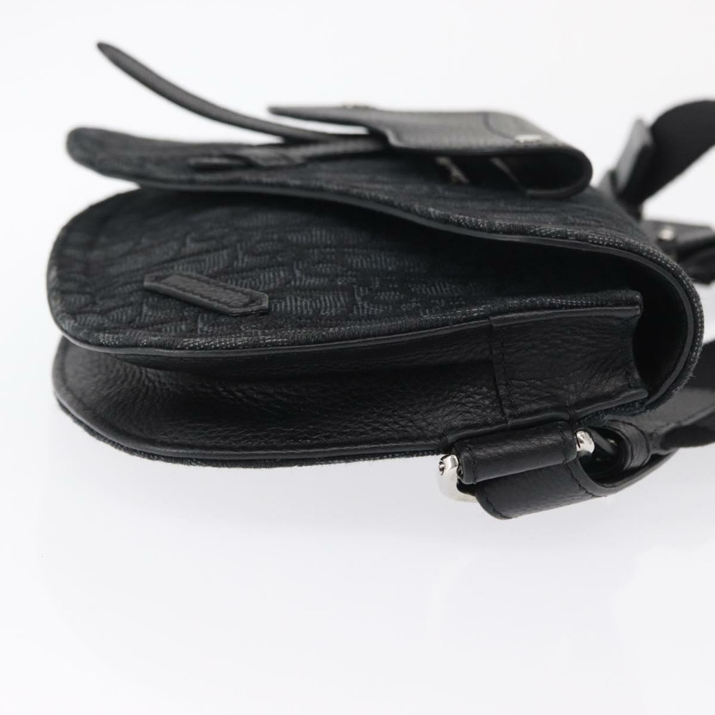 【日本直送】Christian Dior Oblique Trotter帆布馬鞍包 黑色銀色 正品 ka1589A-2