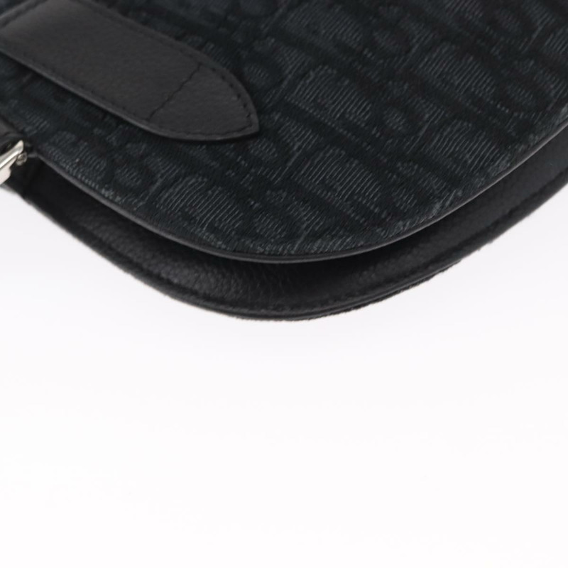 【日本直送】Christian Dior Oblique Trotter帆布馬鞍包 黑色銀色 正品 ka1589A-14