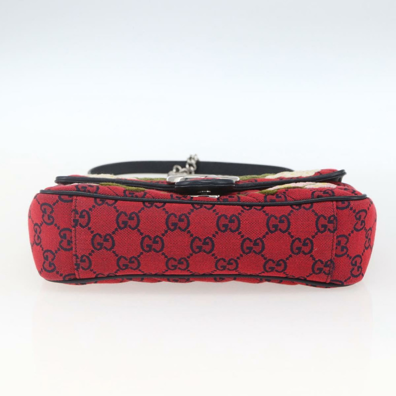 【日本直送】GUCCI GG帆布鏈條單肩包 紅色銀色 443497 正品 ka1533SAM-4