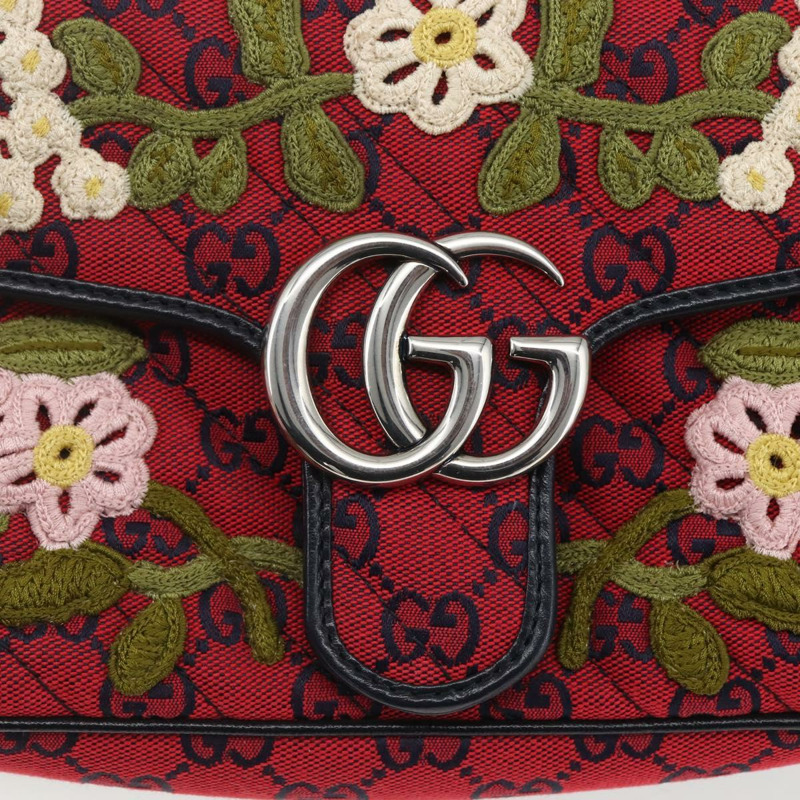 【日本直送】GUCCI GG帆布鏈條單肩包 紅色銀色 443497 正品 ka1533SAM-16