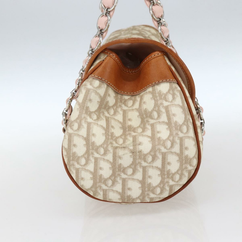 【日本直送】Christian Dior Trotter帆布浪漫手提包 米色 銀色 正品 165901V-2