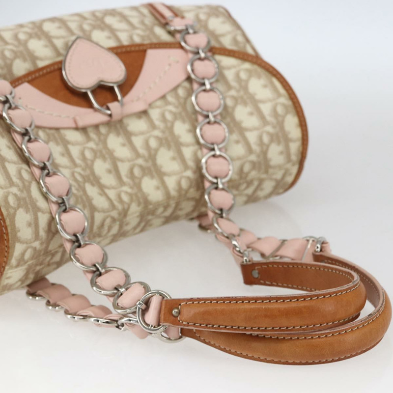 【日本直送】Christian Dior Trotter帆布浪漫手提包 米色 銀色 正品 165901V-6
