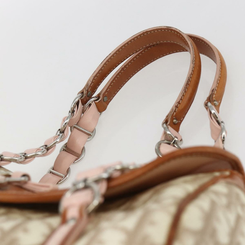 【日本直送】Christian Dior Trotter帆布浪漫手提包 米色 銀色 正品 165901V-7