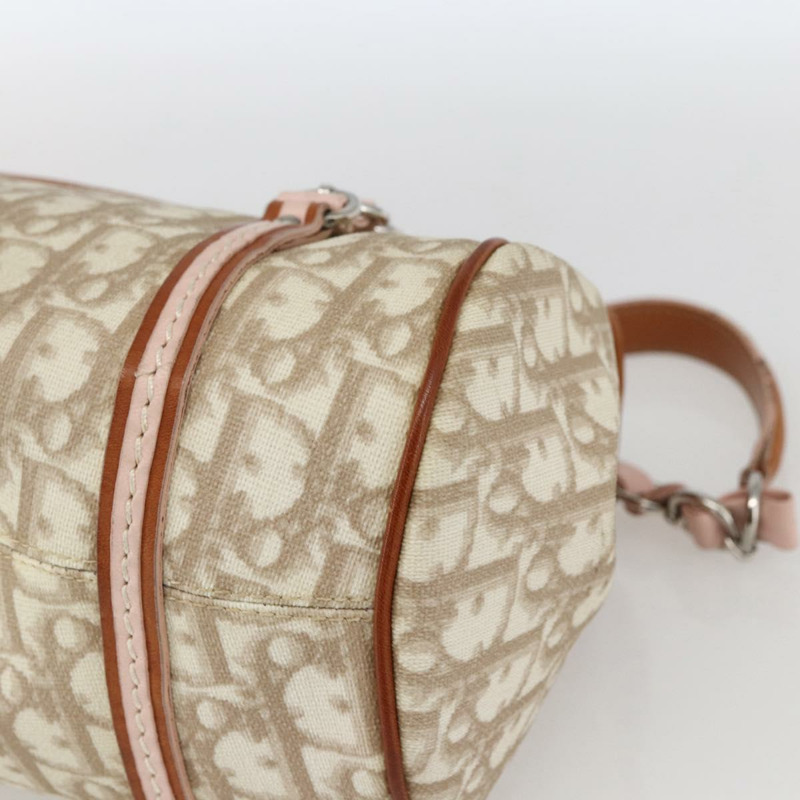 【日本直送】Christian Dior Trotter帆布浪漫手提包 米色 銀色 正品 165901V-14