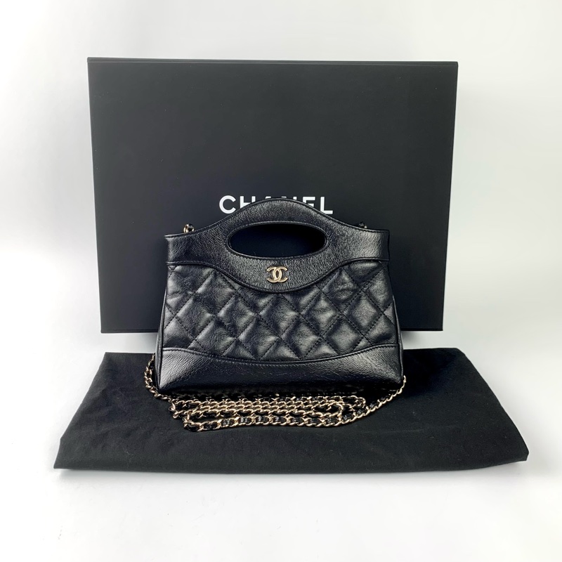 Chanel 31bag nano黑金-0