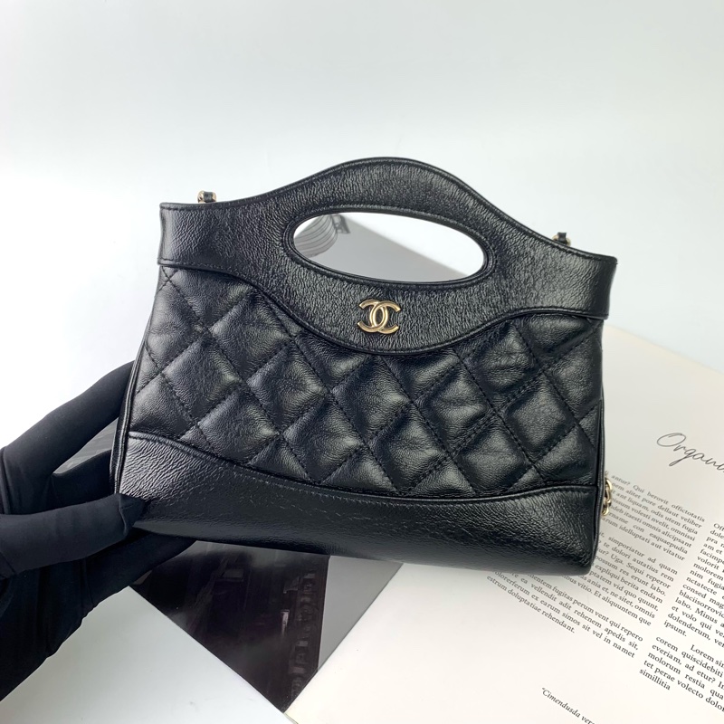 Chanel 31bag nano黑金-1