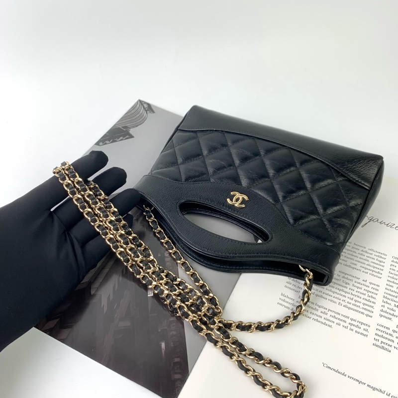 Chanel 31bag nano黑金-10