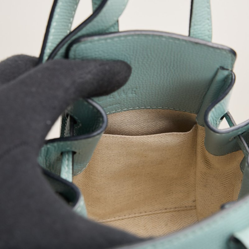 二手Loewe Hammock Mini吊床包 /粒紋小牛皮aqua水藍色-18