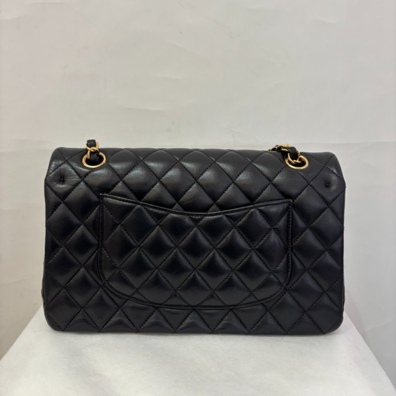 Chanel黑色金釦小羊皮CF25-2