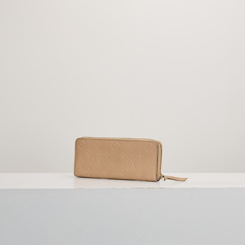 二手Lv Clemence 拉鍊長夾/奶茶色-1