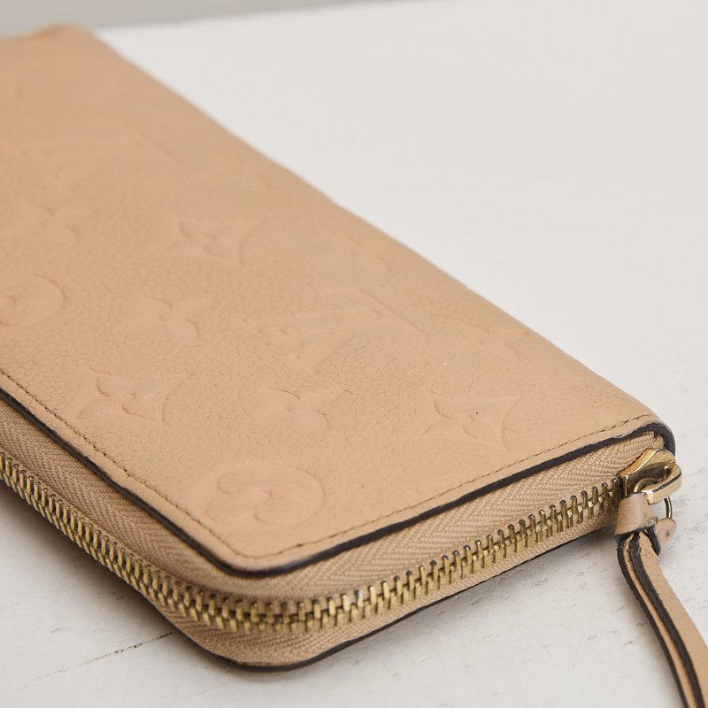 二手Lv Clemence 拉鍊長夾/奶茶色-3