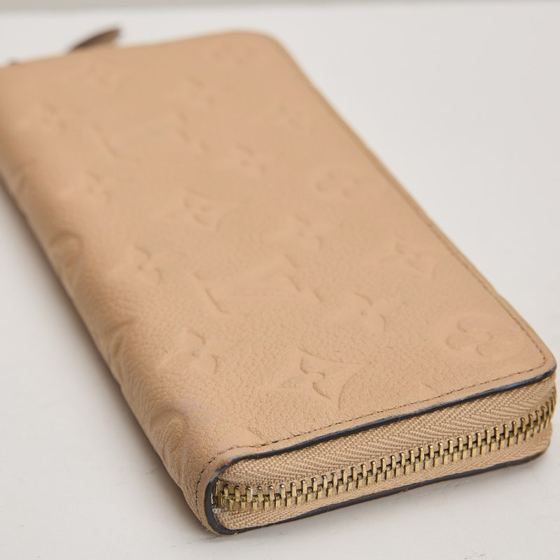 二手Lv Clemence 拉鍊長夾/奶茶色-4