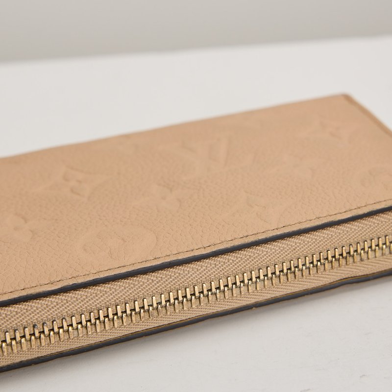 二手Lv Clemence 拉鍊長夾/奶茶色-9