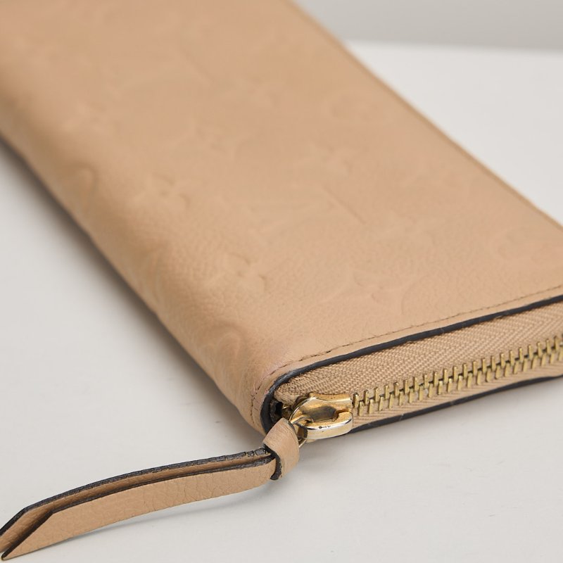 二手Lv Clemence 拉鍊長夾/奶茶色-10