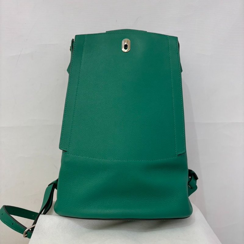 Hermes絲絨綠銀釦EC牛皮GR24 Ado雙肩包-0
